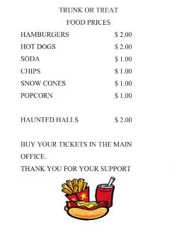 Trunk or Treat Prices 