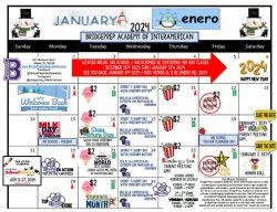 ✨January 2024 Calendar / Enero 2024 calendario✨