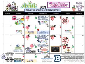 APRIL school calendar