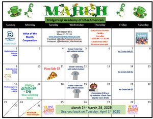 March Activity Calendar 